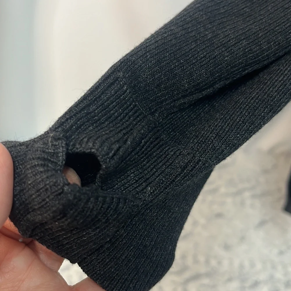 Lululemon Athletic hooded Cannon Yogi Reversible Cardigan Black and Grey Size 6